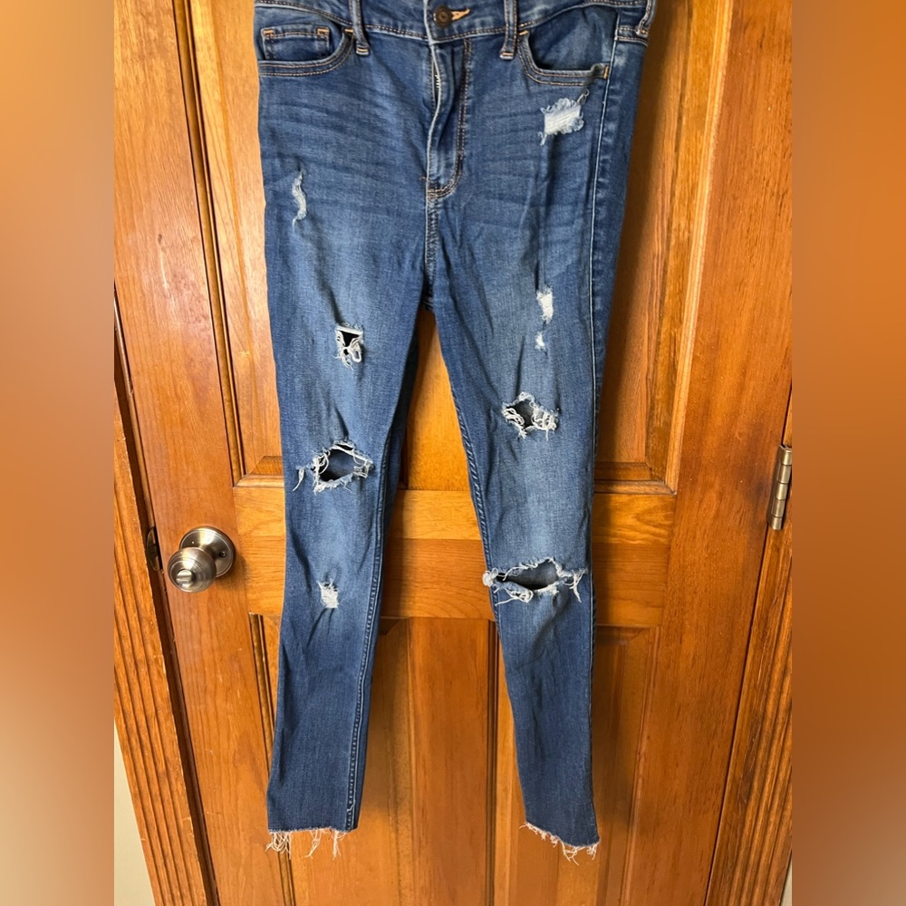LOT BUNDLE 3 Pair size 26 jeans Abercrombie Hollister high-rise distressed - Picture 8 of 11